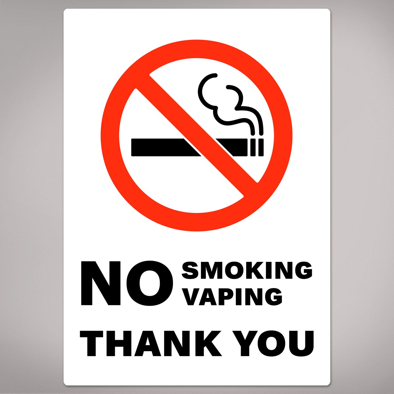 Avery No Smoking/Vaping Thank You Sign Label Stickers, Waterproof, UV Resistant, Preprinted, 5" x 3.5", 8 Stickers